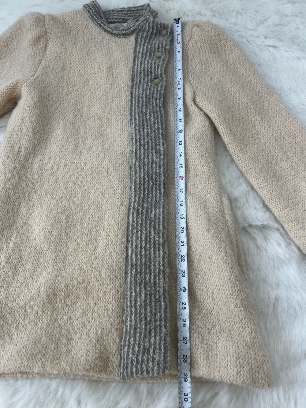 Pure Virgin Wool Tundra Jacket Made in Canada ,Vintage Ivory Jacket with Gray - Picture 11 of 13